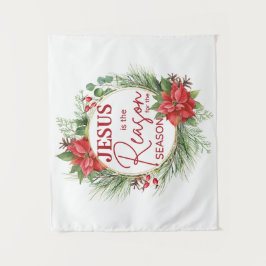 Jezus is de reden voor het kerstfeest wandkleed