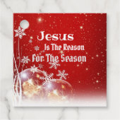 Jezus is de reden voor het kerstpapier bedankjes labels (Voorkant)