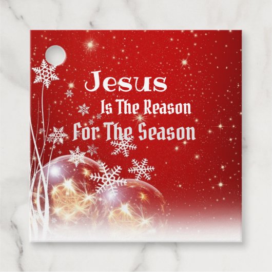 Jezus is de reden voor het kerstpapier bedankjes labels (Voorkant)