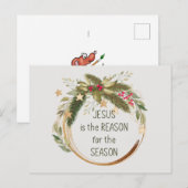 Jezus is de reden voor het kerstseizoen briefkaart (Voorkant / Achterkant)