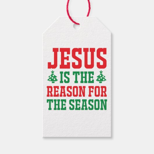 Jezus is de reden voor het kerstseizoen cadeaulabel (Voorkant)