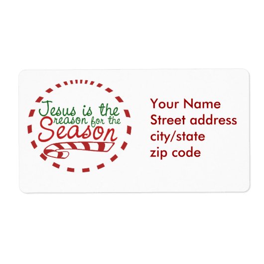 Jezus is de reden voor het kerstseizoen etiket (Voorkant)