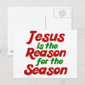 Jezus is de reden voor het kerstseizoen feestdagenkaart (Voorkant / Achterkant)