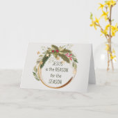 Jezus is de reden voor het kerstseizoen kaart (Gele Bloem)
