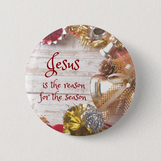 Jezus is de reden voor het kerstseizoen ronde button 5,7 cm (Voorkant)