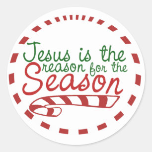 Jezus is de reden voor het kerstseizoen ronde sticker