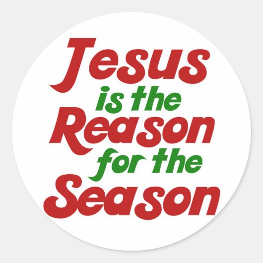 Jezus is de reden voor het kerstseizoen ronde sticker (Voorkant)