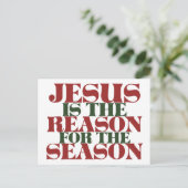 Jezus is de reden voor het seizoen briefkaart (Staand voorkant)