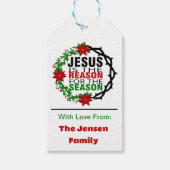 Jezus is de reden voor het seizoen cadeaulabel (Voorkant)