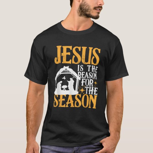 Jezus is de reden voor het seizoen Christelijk Chr T-shirt (Voorkant)