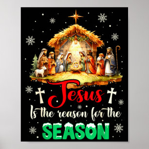 Jezus is de reden voor het seizoen Christelijk gel Poster