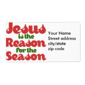 Jezus is de reden voor het seizoen etiket (Voorkant)