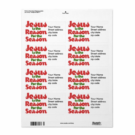 Jezus is de reden voor het seizoen etiket (Full Sheet)