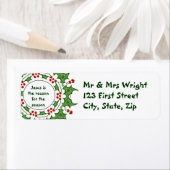 Jezus is de reden voor het seizoen Holly Design Etiket (Insitu)