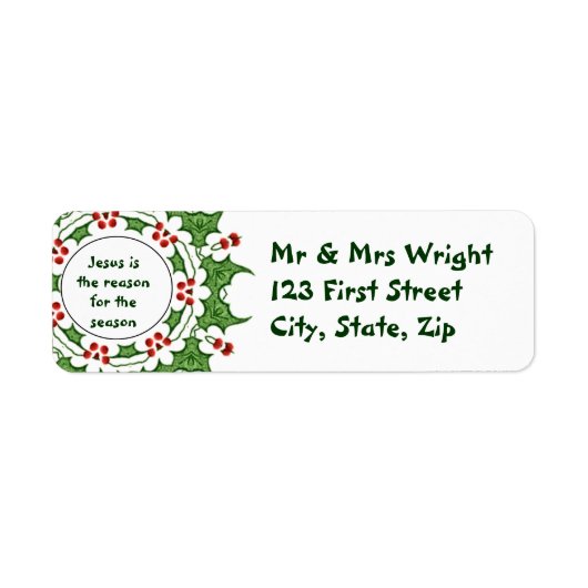 Jezus is de reden voor het seizoen Holly Design Etiket (Voorkant)