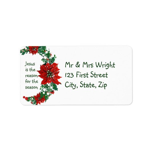 Jezus is de reden voor het seizoen Holly Design Etiket (Voorkant)