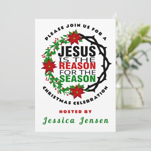 Jezus is de reden voor het seizoen kaart (Staand voorkant)