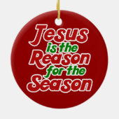 Jezus is de reden voor het seizoen keramisch ornament (Achterkant)