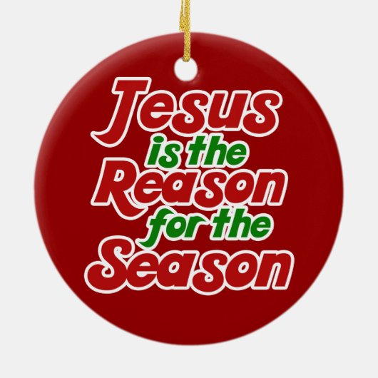 Jezus is de reden voor het seizoen keramisch ornament (Achterkant)