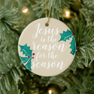 Jezus is de reden voor het seizoen keramisch ornament