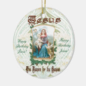 Jezus is de reden voor het seizoen keramisch ornament (Links)