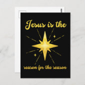 Jezus is de reden voor het seizoen Kerstkruis Briefkaart (Voorkant / Achterkant)