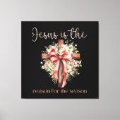 Jezus is de reden voor het seizoen Kerstkruis Canvas Afdruk (Voorkant)