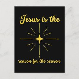 Jezus is de reden voor het seizoen Kerstkruis Feestdagenkaart