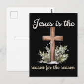 Jezus is de reden voor het seizoen Kerstmis Jezus Briefkaart (Voorkant / Achterkant)