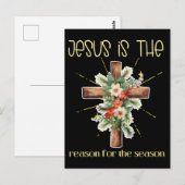 Jezus is de reden voor het seizoen Kerstmis Jezus Briefkaart (Voorkant / Achterkant)