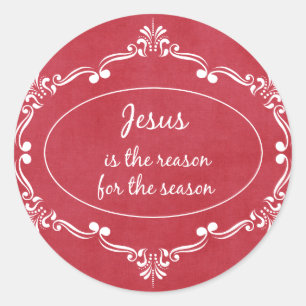 Jezus is de reden voor het Seizoen Kerstmis Ronde Sticker