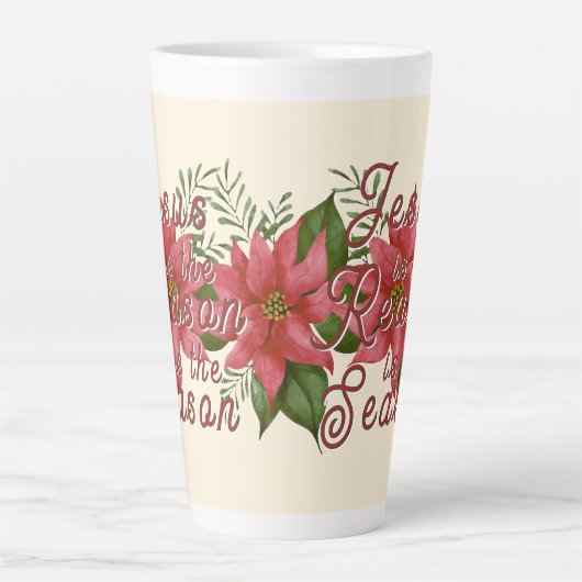 Jezus is de reden voor het seizoen latte mok (Voorkant)