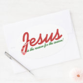 Jezus is de reden voor het seizoen ovale sticker (Envelop)