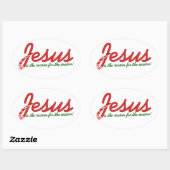 Jezus is de reden voor het seizoen ovale sticker (Vel)