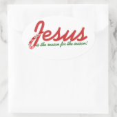 Jezus is de reden voor het seizoen ovale sticker (Tas)