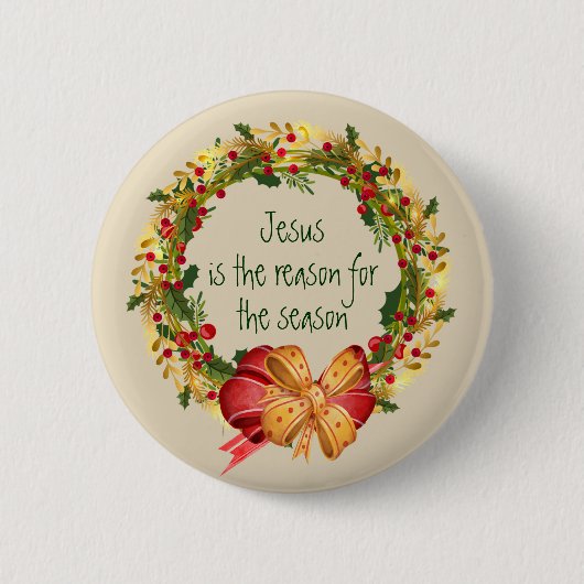 Jezus is de reden voor het seizoen Quote Ronde Button 5,7 Cm (Voorkant)