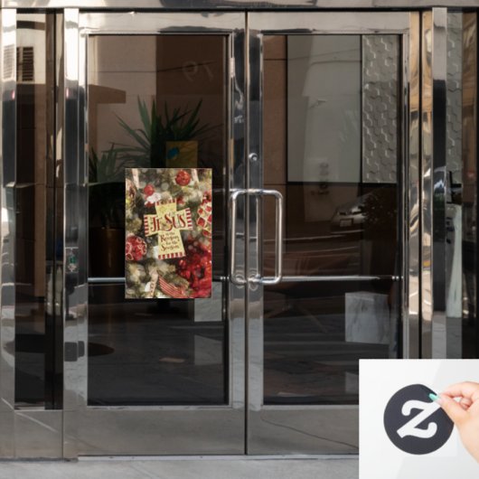 Jezus is de reden voor het seizoen  raamsticker (Kantoordeur)