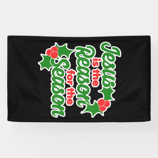 Jezus is de reden voor het seizoen spandoek (Horizontaal)