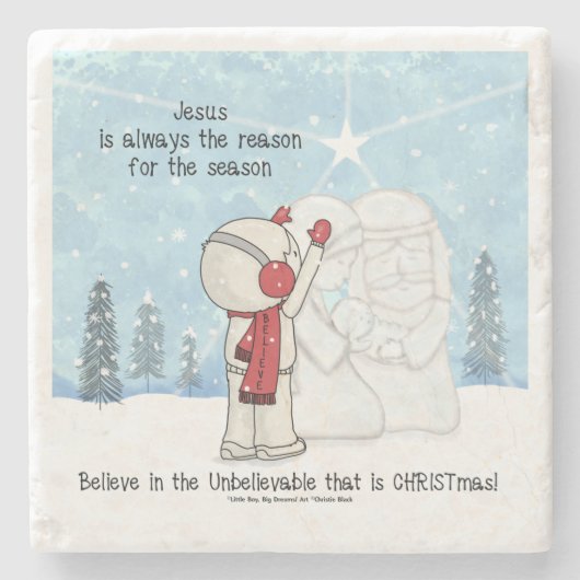 Jezus is de reden voor het seizoen stenen onderzetter (Voorkant)