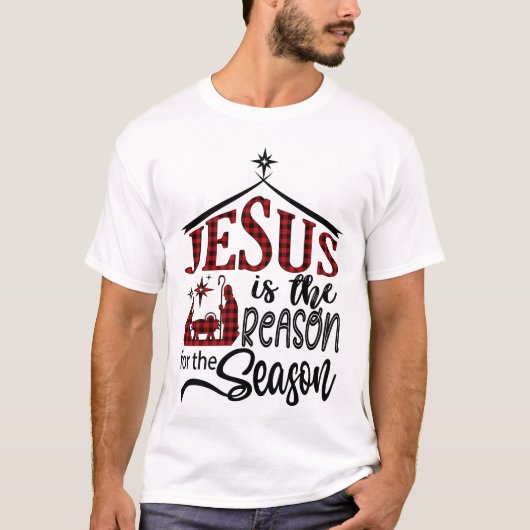 Jezus is de reden voor het seizoen t-shirt (Voorkant)