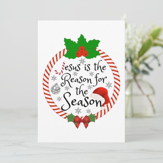 Jezus is de reden voor het seizoen T-Shirt Kaart (Staand voorkant)