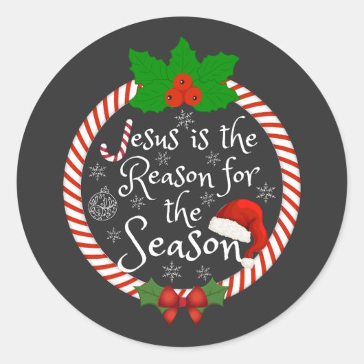 Jezus is de reden voor het seizoen T-Shirt Ronde Sticker (Voorkant)