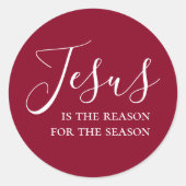 Jezus is de reden voor het seizoen van de Rode Ker Ronde Sticker (Voorkant)