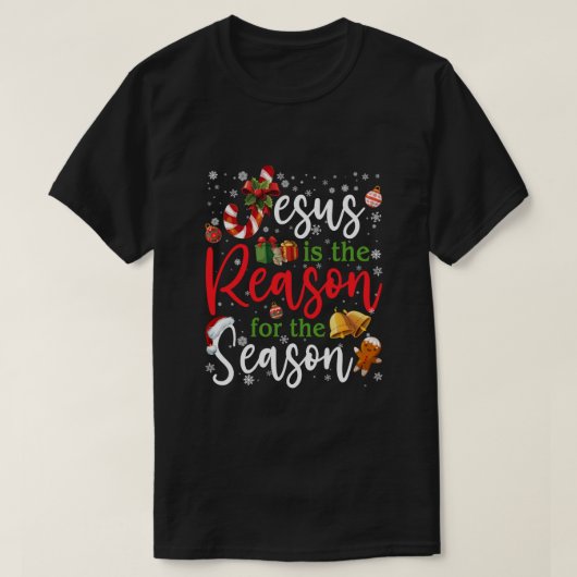 Jezus is de reden voor het Snoep kerst in de seizo T-shirt (Design voorkant)