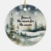 Jezus is de reden voor het winterseizoen keramisch ornament (Achterkant)