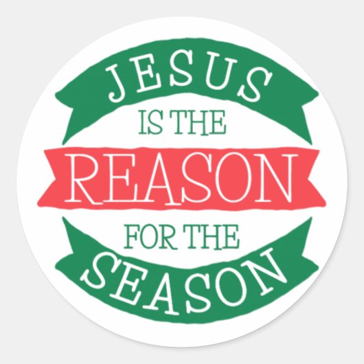 Jezus is de reden voor Kerstmis Ronde Sticker (Voorkant)