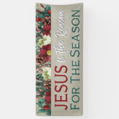 Jezus is de reden waarom bloemen Christelijk kerst Spandoek (Verticaal)