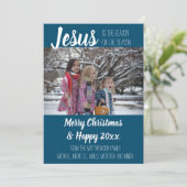 Jezus is de reden waarom de kerstkaart Christelijk Aankondiging (Staand voorkant)