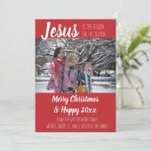 Jezus is de reden waarom de kerstkaart Christelijk Aankondiging (Staand voorkant)