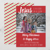 Jezus is de reden waarom de kerstkaart Christelijk Aankondiging (Voorkant / Achterkant)